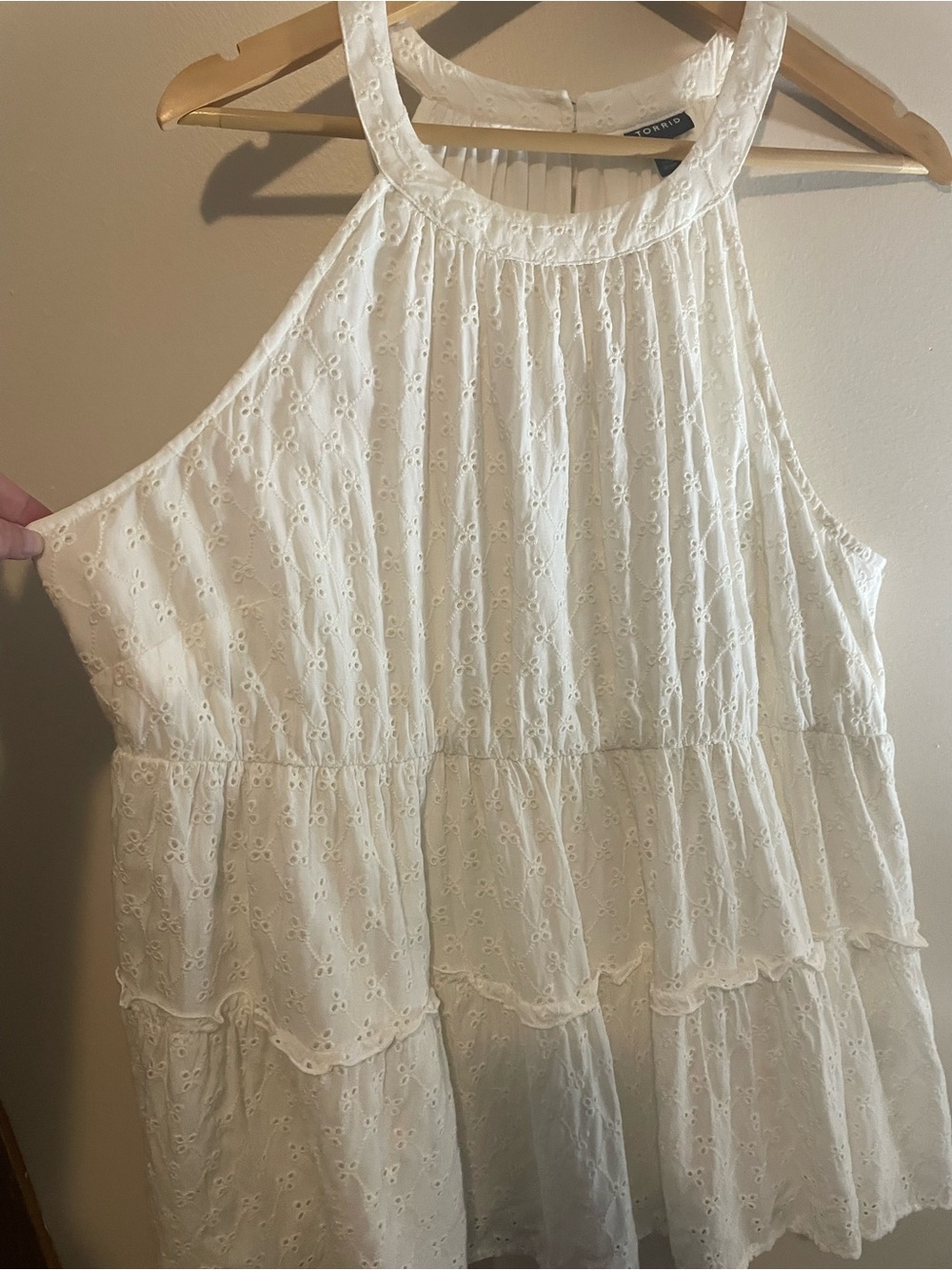 torrid White Eyelet Halter Babydoll Sleeveless top
